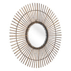 32" Gold Steel Sunburst Framed Accent Mirror