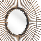 32" Gold Steel Sunburst Framed Accent Mirror