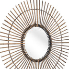 32" Gold Steel Sunburst Framed Accent Mirror