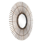 32" Gold Steel Sunburst Framed Accent Mirror