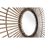 32" Gold Steel Sunburst Framed Accent Mirror