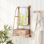 36" Gold Steel Framed Accent Mirror