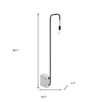 59" Black And White Steel LED Floor Lamp