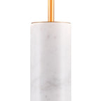 55" White Metal Bedside Table Lamp With Beige Empire Shade