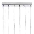 Silver Kitchen Island Six Light Metal LED Ceiling Light With Shades
