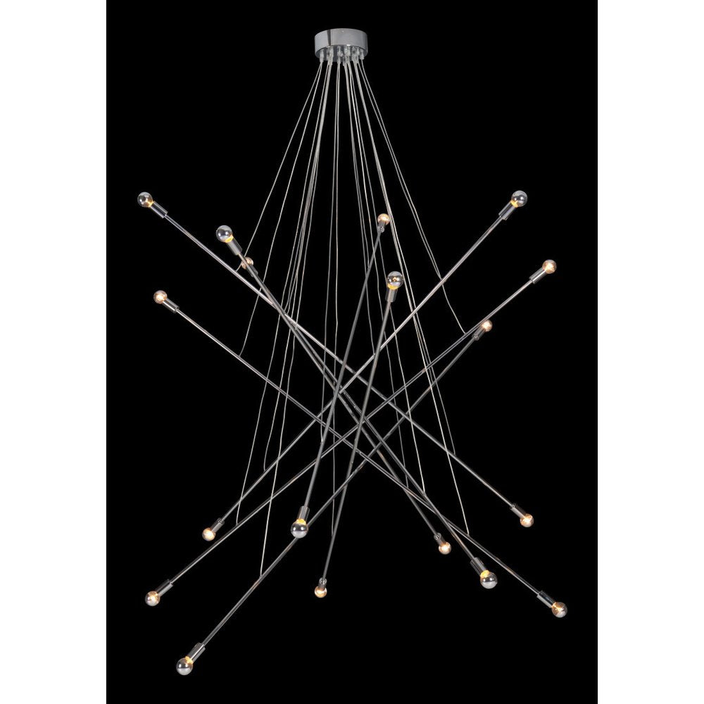 Silver Multi Light Metal Dimmable Chandelier