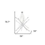 Silver Multi Light Metal Dimmable Chandelier