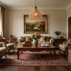 Natural Lantern Metal Dimmable Ceiling Light With Natural Shades