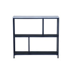 30" Black and White Iron Three Tier Geometric Bookcase