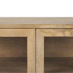 36" Natural Solid Wood Sideboard with Two Glass Doors