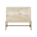 38" Gray Solid Wood Sideboard with Two Glass Doors