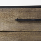 20" Brown and Black Distressed Accent Cabinet With Three Drawers