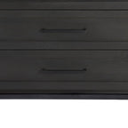 36" Black And White Solid Wood And Marble Three Drawer Dresser