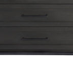 36" Black And White Solid Wood And Marble Three Drawer Dresser