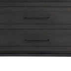 36" Black And White Solid Wood And Marble Three Drawer Dresser