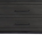 36" Black And White Solid Wood And Marble Three Drawer Dresser