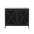 40" Black Iron Sideboard with Two Glass Doors