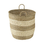 Set of Two Natural And Beige Wicker Basket