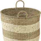 Set of Two Natural And Beige Wicker Basket