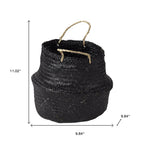 Set of Three Black Wicker Basket