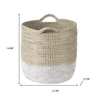 Set of Three Beige And White Wicker Desk Organizer