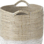 Set of Three Beige And White Wicker Desk Organizer