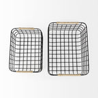 Set of Two Black Metal Basket
