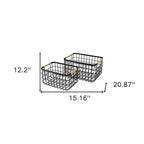 Set of Two Black Metal Basket