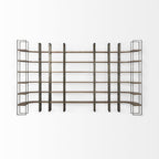 Brown Nickel and Solid Wood Six Tier Bookcase