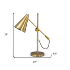 26" Gold Lamp Base LED With Gold Shade