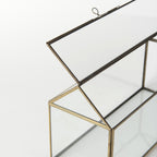 16" Clear And Gold Glass And Metal Terrarium House Organizing Box
