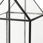 8" Clear And Black Glass And Metal Terrarium House Organizing Box