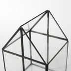8" Clear And Black Glass And Metal Terrarium House Organizing Box