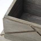 11" Gray Solid Wood Box With Lid