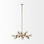 Gold Sputnik Style Eighteen Bulb Dimmable Chandelier