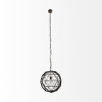 Black Metal Geometric Globe Hanging Light