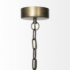 Rustic Gold Tone Metal Dome Hanging Light