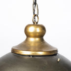 Rustic Gold Tone Metal Dome Hanging Light