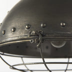 Antiqued Black Metal Hanging Industrial Caged Pendent Light