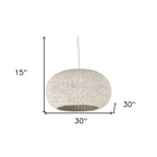 Whitewash Beaded Hanging Chandelier