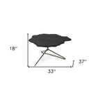 33" Black Wood and Metal Round Pedestal Coffee Table