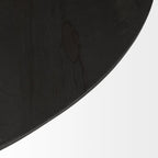32" Dark Brown and Black Solid Wood and Iron Round Pedestal Coffee Table