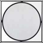 36" White and Black Genuine Marble and Metal Square Frame Coffee Table