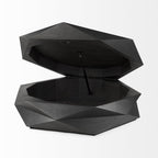 48" Black Wood Octagon Solid Coffee Table