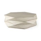 48" Natural Solid Wood Hexagon Lift Top Solid Coffee Table