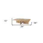 34" Natural Wood Coffee Table