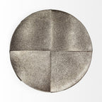 20" Gray Wool And Brown Footstool Ottoman