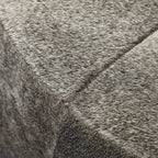 20" Gray Wool And Brown Footstool Ottoman