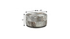 36" Gray Wool And Brown Footstool Ottoman