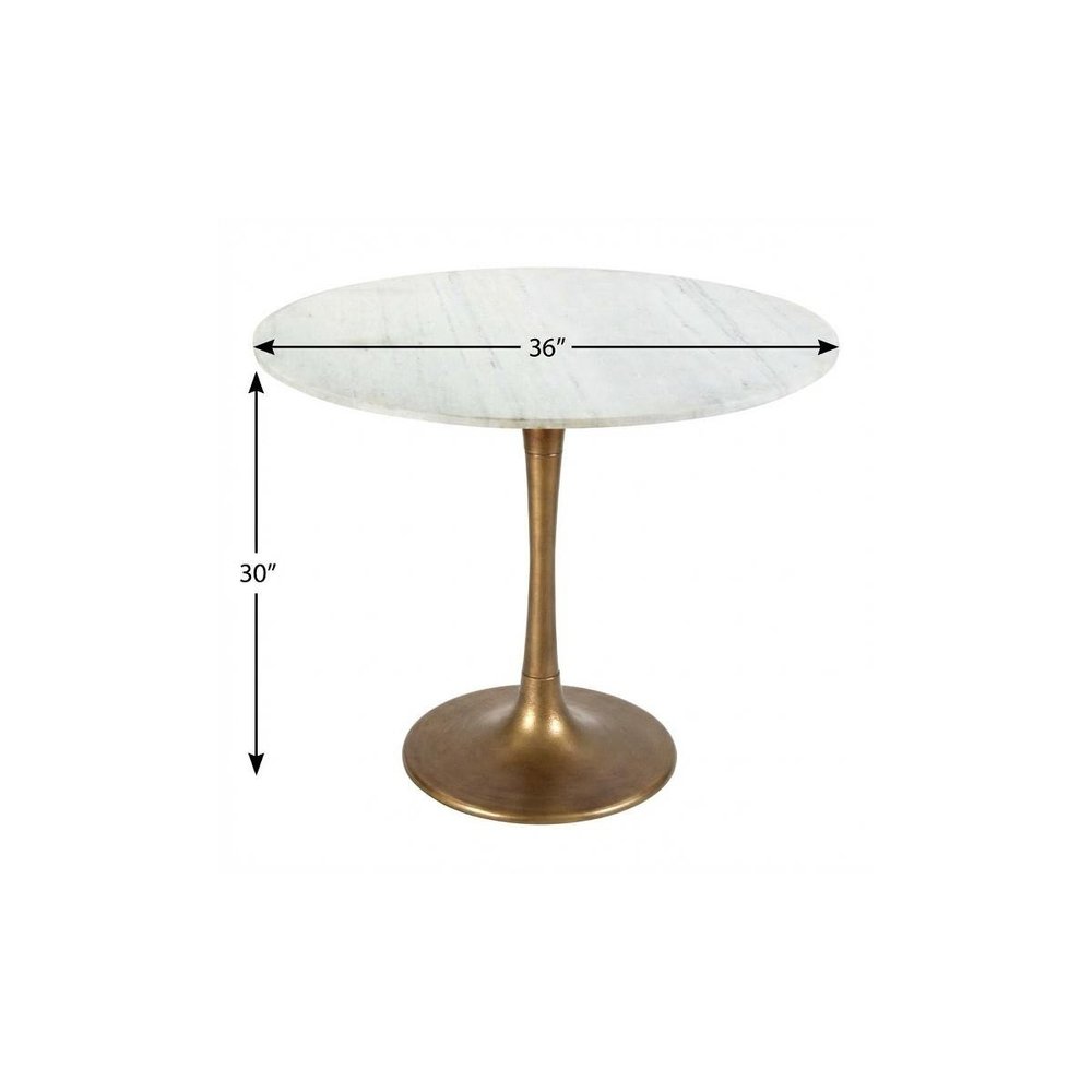 Marble and Aluminum Dining Table
